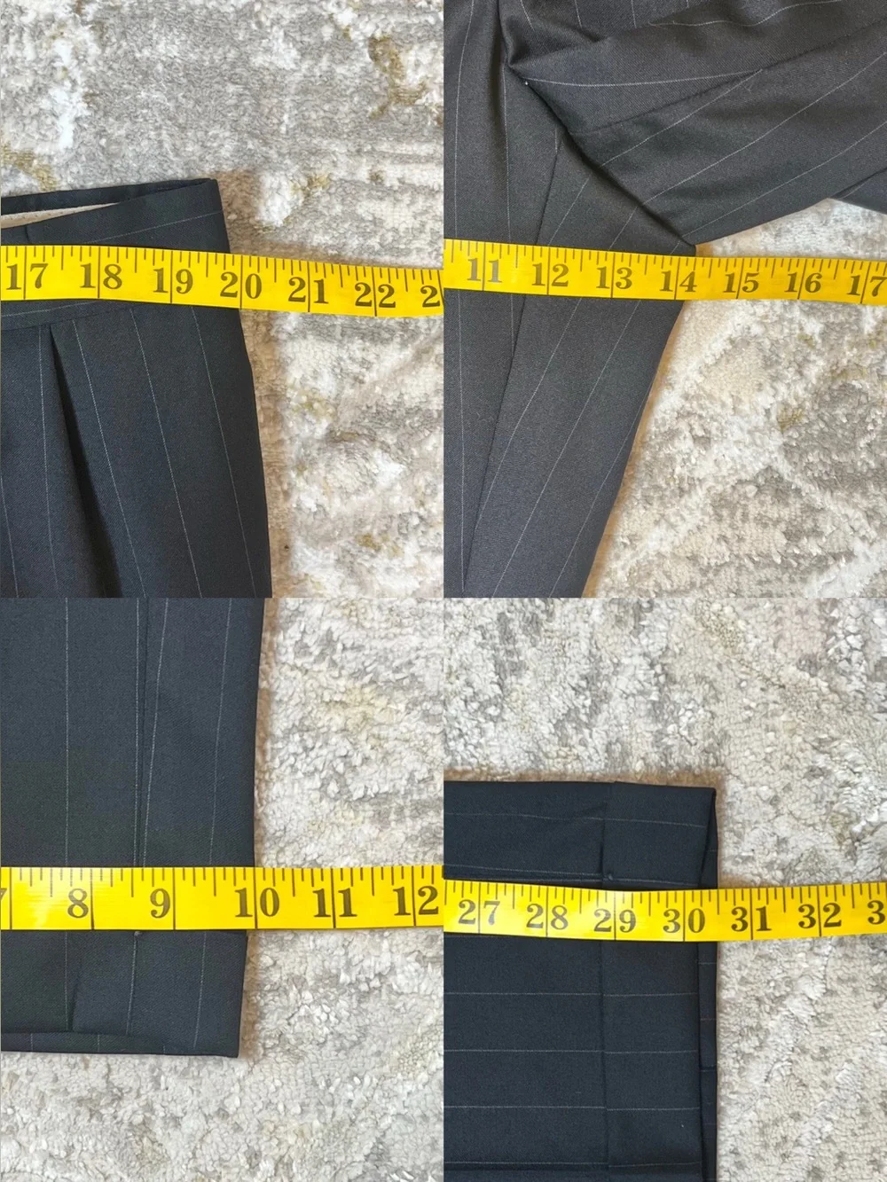 Jos. A. Bank Signature 100% Wool Navy Pinstripe Suit 46R 40x30